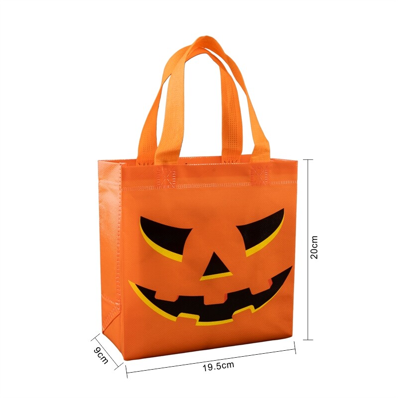StoBag 12 bucăți Happy Halloween nețesute, geantă cadou, ambalaj din țesătură pentru copii, husă de depozitare impermeabilă, truc sau răsfăț Favor de petrecere