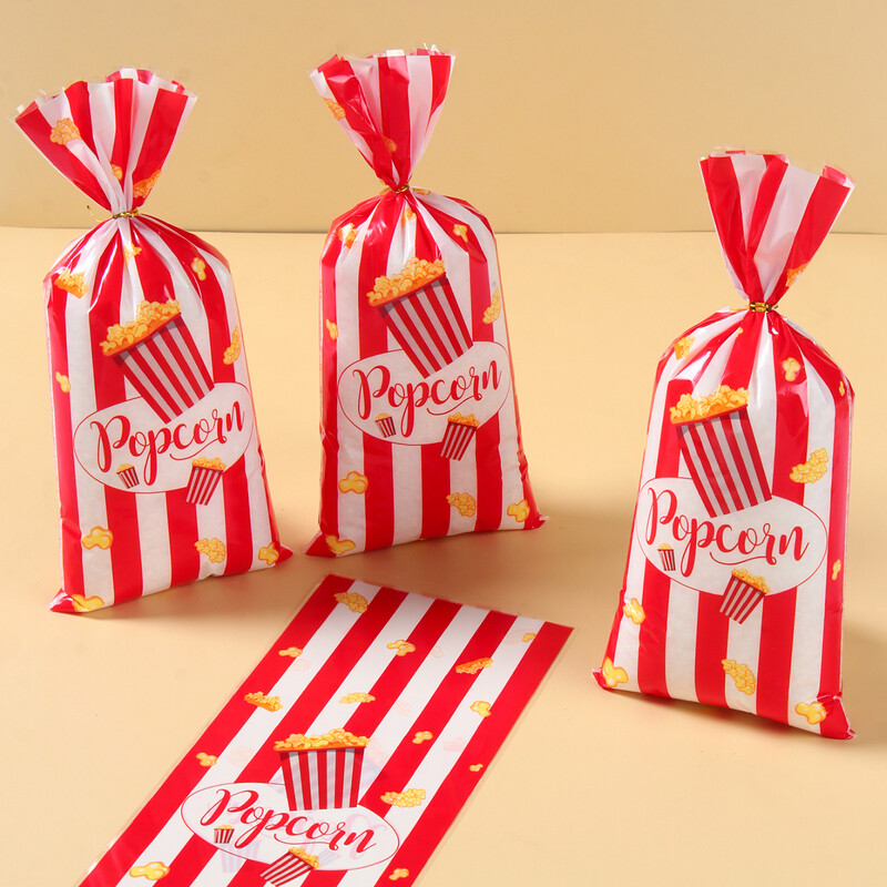 25/50/100 buc saci de hârtie cu floricele de porumb în dungi, găleți, pungi cu dungi roșii albe, recipiente pentru gustări pentru baby shower, articole de naștere pentru petreceri