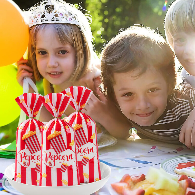 25/50/100 buc saci de hârtie cu floricele de porumb în dungi, găleți, pungi cu dungi roșii albe, recipiente pentru gustări pentru baby shower, articole de naștere pentru petreceri