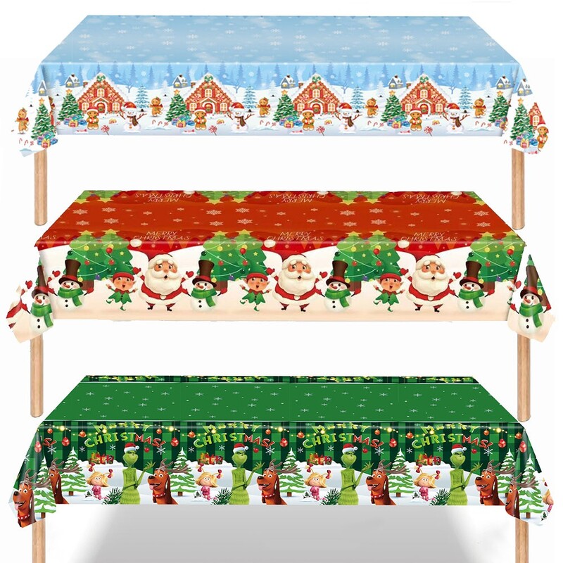 Fata de masa de Craciun Decorat de Craciun Fericit pentru casa 2024 Fata de masa cu fulgi de zapada de Craciun Navidad Noel Natal Anul Nou 2025