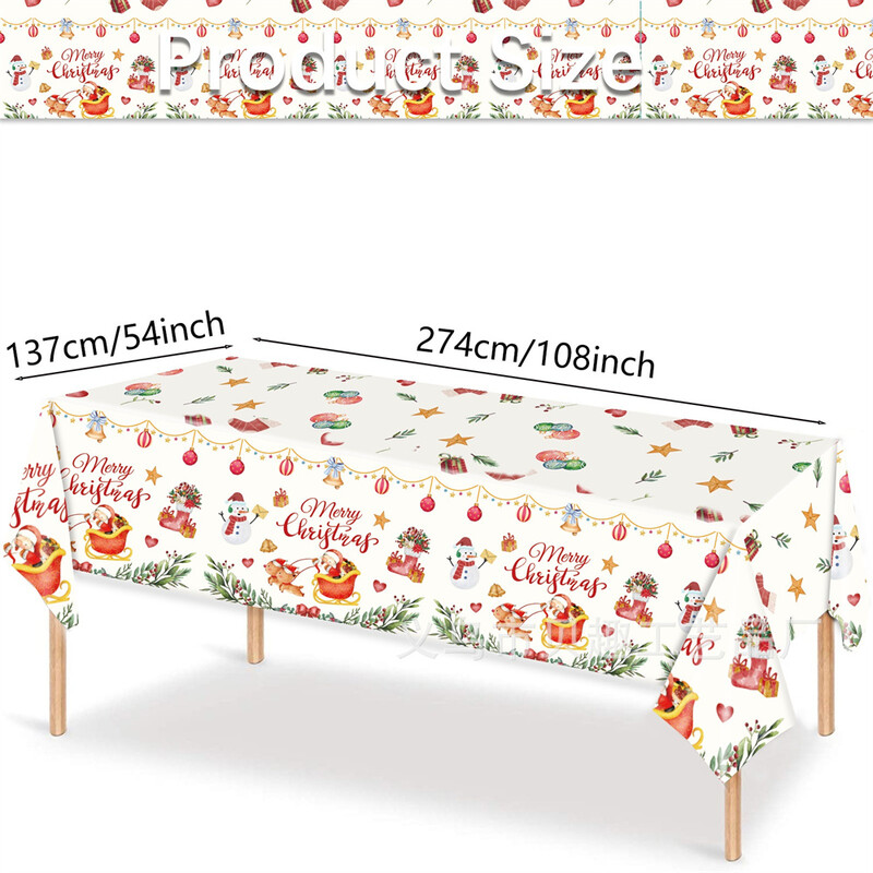 Fata de masa de Craciun Decorat de Craciun Fericit pentru casa 2024 Fata de masa cu fulgi de zapada de Craciun Navidad Noel Natal Anul Nou 2025