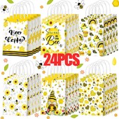 24 τμχ Χαριτωμένη χάρτινη τσάντα Bee Kraft Ανακυκλώσιμη Δώρο για Φεστιβάλ Τσάντες συσκευασίας Sweet Honey Προμήθειες για πάρτι γενεθλίων