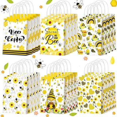24 τμχ Χαριτωμένη χάρτινη τσάντα Bee Kraft Ανακυκλώσιμη Δώρο για Φεστιβάλ Τσάντες συσκευασίας Sweet Honey Προμήθειες για πάρτι γενεθλίων
