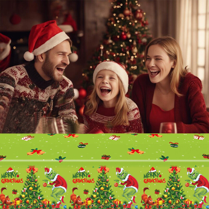 Față de masă imprimată pentru petrecerea de Crăciun, accesorii de unică folosință pentru ziua de naștere și pentru petreceri de Crăciun Cadeaux InvitéS هدايا