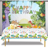 Τραπεζομάντιλο Dinosaur Plastic Party Dinosaur Birthday Dinosaur κάλυμμα τραπεζιού Διακοσμήσεις τραπεζιού δεινοσαύρων μιας χρήσης για παιδάκι αγόρι γενεθλίων
