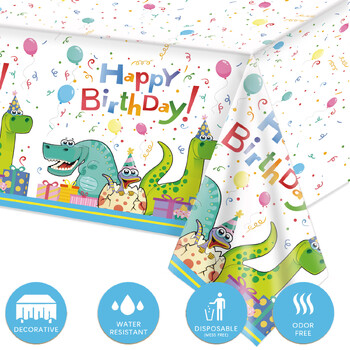 Τραπεζομάντιλο Dinosaur Plastic Party Dinosaur Birthday Dinosaur κάλυμμα τραπεζιού Διακοσμήσεις τραπεζιού δεινοσαύρων μιας χρήσης για παιδάκι αγόρι γενεθλίων