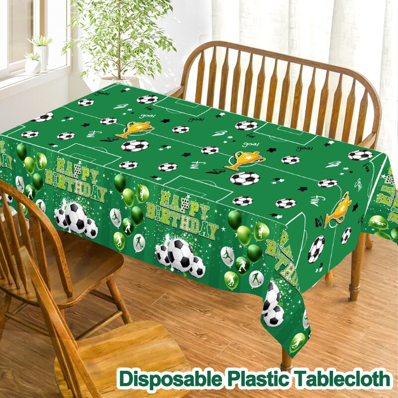 Futbola ballīte Vienreizlietojamais galdauts Bērniem Zēniem Futbols Sporta tēma Dzimšanas dienas Galda pārsegs Aprīkojums Izejmateriāli Bērnu duša