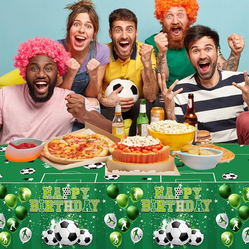 Futbola ballīte Vienreizlietojamais galdauts Bērniem Zēniem Futbols Sporta tēma Dzimšanas dienas Galda pārsegs Aprīkojums Izejmateriāli Bērnu duša
