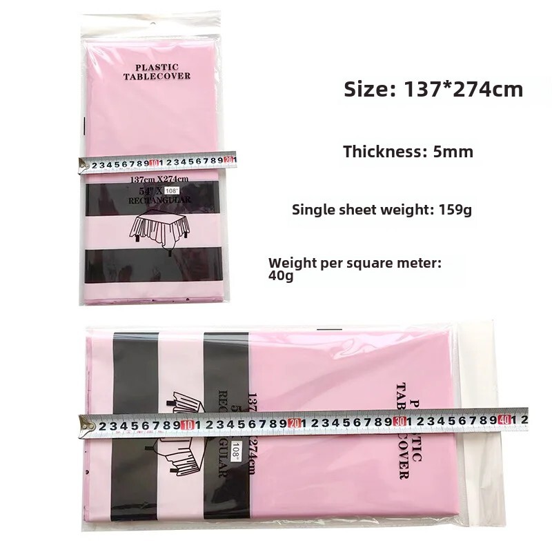 Noliktavā pieejams vienreizējās lietošanas taisnstūrveida galdauts PEVA Amazon ūdensizturīgs, eļļas izturīgs, bez mazgāšanas ballītes galdauts galda karogs