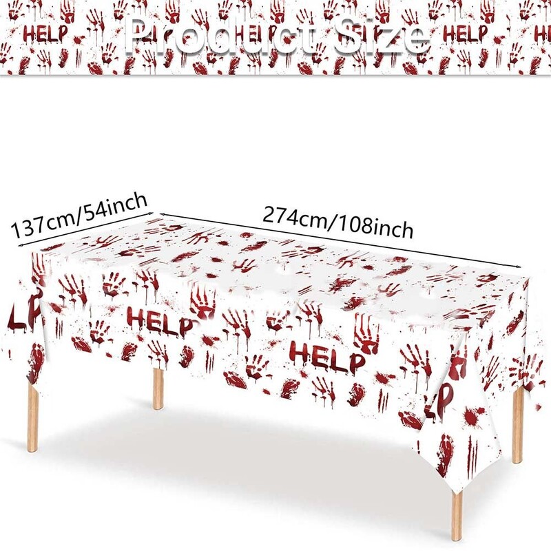 Helovīna vienreizlietojamie galdauti ķirbju spoku nūja pils galda pārklājs Helovīna ballītes folija galdauta dekorēšana