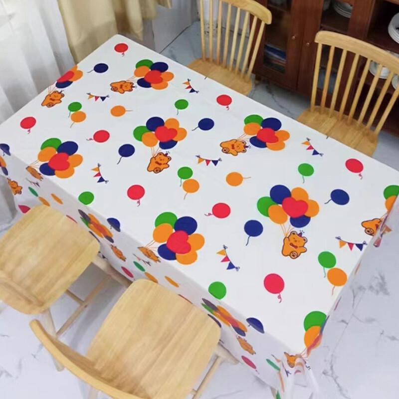 Vienreiz lietojams apdrukāts galdauts Taisnstūrveida ūdensnecaurlaidīgs eļļas necaurlaidīgs galda pārklājs kāzu dzimšanas dienas festivāla vakariņu galda dekorēšanai