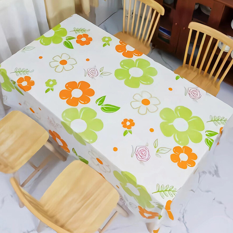 Vienreiz lietojams apdrukāts galdauts Taisnstūrveida ūdensnecaurlaidīgs eļļas necaurlaidīgs galda pārklājs kāzu dzimšanas dienas festivāla vakariņu galda dekorēšanai