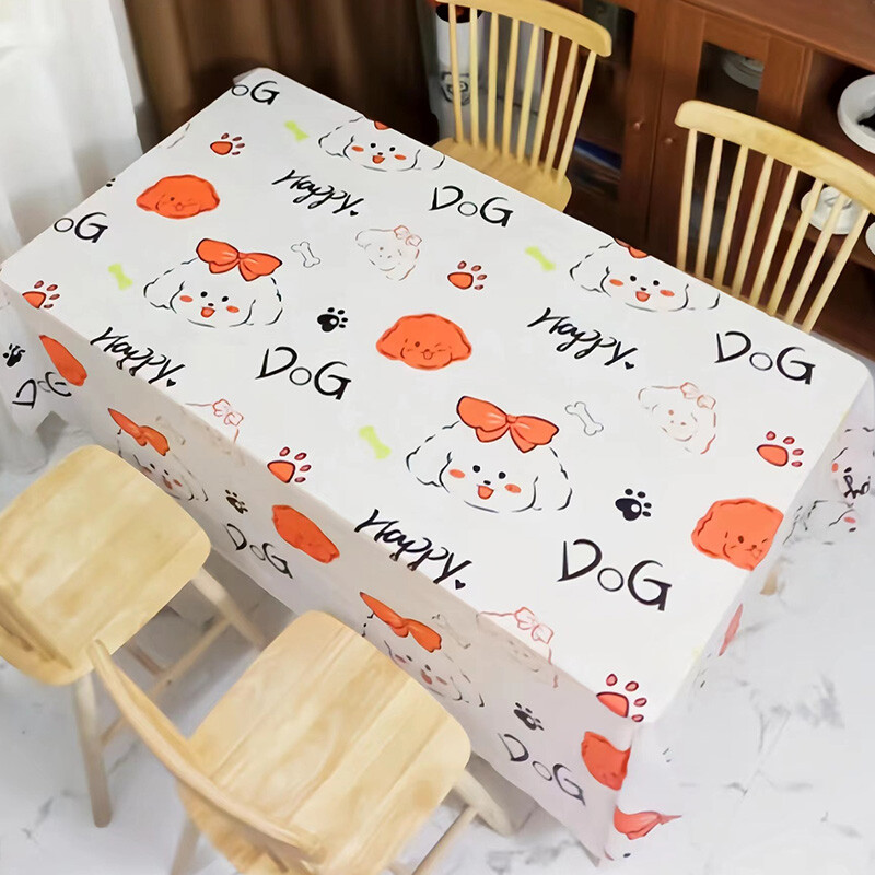 Vienreiz lietojams apdrukāts galdauts Taisnstūrveida ūdensnecaurlaidīgs eļļas necaurlaidīgs galda pārklājs kāzu dzimšanas dienas festivāla vakariņu galda dekorēšanai