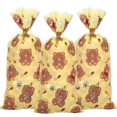 50/30 τμχ Cute Bear Gift Candy Bag πλαστικές τσάντες για μπισκότα σνακ συσκευασίας Μπομπονιέρες ντους μωρών Προμήθειες διακόσμησης για παιδικά πάρτι γενεθλίων