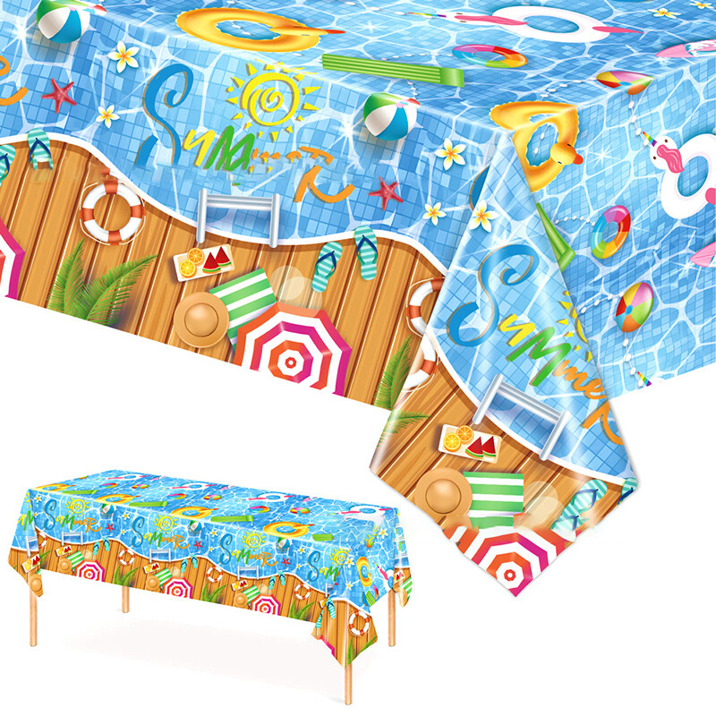 137x274cm Vasaras saldējuma ballīšu galda piederumi Galdauts Šokolādes saldējums Vienreiz lietojams PE galda pārklājs Dzimšanas dienas ballītes dekors