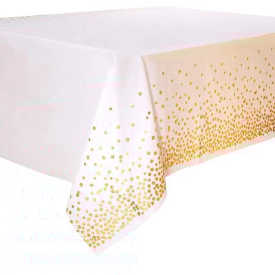 PE terítő Eldobható arany asztalterítő téglalap alakú asztalhoz (137,2 X 274,3 cm) Party dekoráció Születésnapi karácsonyi esküvő