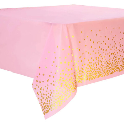 PE terítő Eldobható arany asztalterítő téglalap alakú asztalhoz (137,2 X 274,3 cm) Party dekoráció Születésnapi karácsonyi esküvő