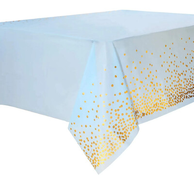 PE terítő Eldobható arany asztalterítő téglalap alakú asztalhoz (137,2 X 274,3 cm) Party dekoráció Születésnapi karácsonyi esküvő