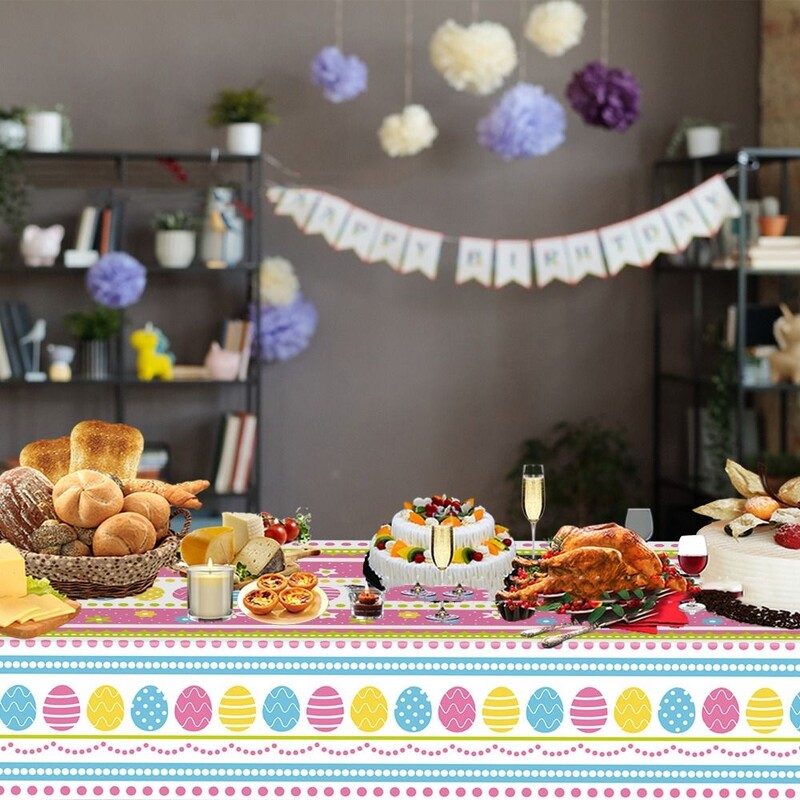 Decor de Paște Aleer de masă Color Ou Iepuraș Iepuri Față de masă Decor de masă pentru petrecere de Paște Decor Ziua de Paște Fericit pentru acasă