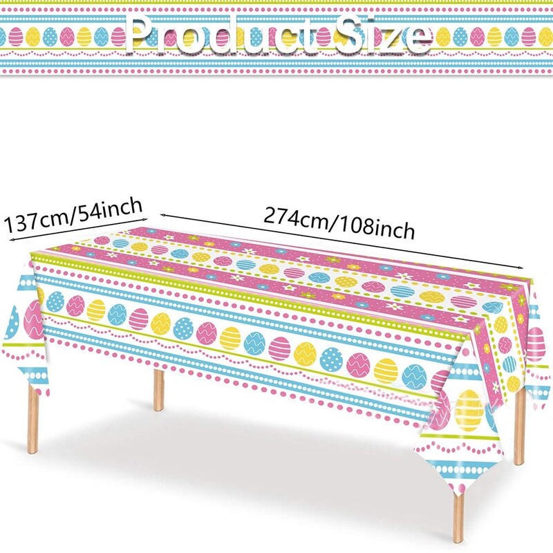 Decor de Paște Aleer de masă Color Ou Iepuraș Iepuri Față de masă Decor de masă pentru petrecere de Paște Decor Ziua de Paște Fericit pentru acasă