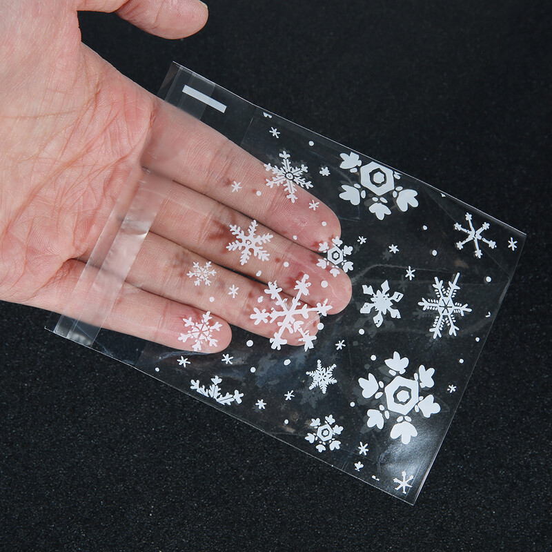 100 gab. Caurspīdīgs dāvanu maisiņš, plastmasas maisiņš ar rāvējslēdzēju.