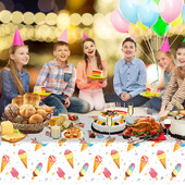 Înghețată de vară Veselă de masă Față de masă Înghețată de ciocolată Acoperire de masă PE de unică folosință Decor dulce de vară pentru petrecere