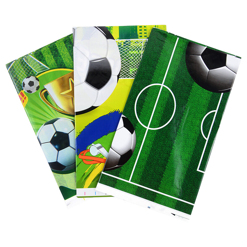 1 bucată fețe de masă cu tema fotbalului, decorațiuni pentru petrecerea de aniversare, fotbal dreptunghiular, husă de masă din plastic, perfectă pentru provizii pentru ziua jocului