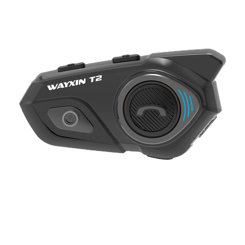 WAYXIN Mootorrattakiiver Peakomplekt Bluetooth Kiiver Peakomplekt Intercom Helmet 2 People Talk T2