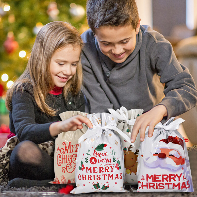 3/5gab Ziemassvētku aukliņu dāvanu maisiņš Ziemassvētku vecīša konfekšu dāvanu iepakojuma maisiņš Ziemassvētku mājas dekorēšanai 2024 Jaunais gads Ziemassvētki Noel