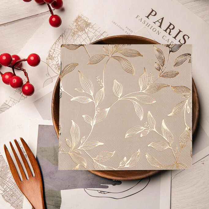 20 buc/lot șervețel din foită de aur, 2/3 straturi, fără parfum, șervețele de masă pentru petrecere, hârtie pentru cafenea, cârpă pentru gură pentru hotel, șervețele pentru mese