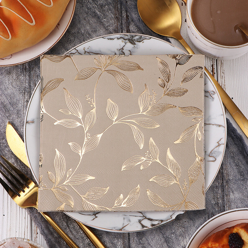 20 buc/lot șervețel din foită de aur, 2/3 straturi, fără parfum, șervețele de masă pentru petrecere, hârtie pentru cafenea, cârpă pentru gură pentru hotel, șervețele pentru mese