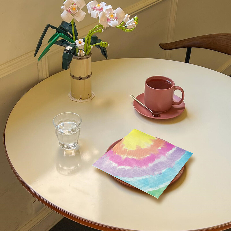 20 buc/pac Șervețele de hârtie colorate cu inimă de piersică pentru ziua de naștere, petrecere de nuntă, pentru setare de masă, hârtie pentru cafenea, cârpă pentru gură, hârtie pentru șervețel