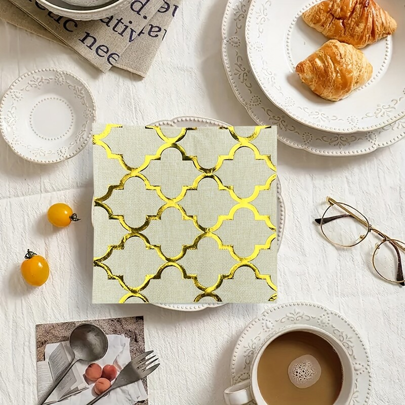 20 buc/sac Șervețele ușoare de lux cu proces de ștanțare la cald, fără parfum șervețel de hârtie pentru masa de petrecere, hârtie pentru cafenea, cârpă pentru gură