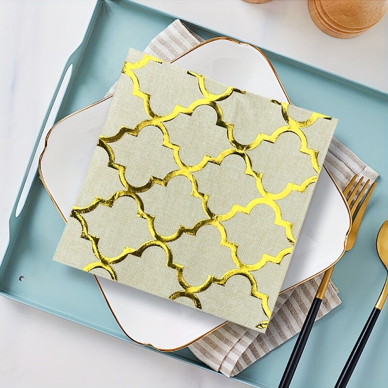 20 buc/sac Șervețele ușoare de lux cu proces de ștanțare la cald, fără parfum șervețel de hârtie pentru masa de petrecere, hârtie pentru cafenea, cârpă pentru gură