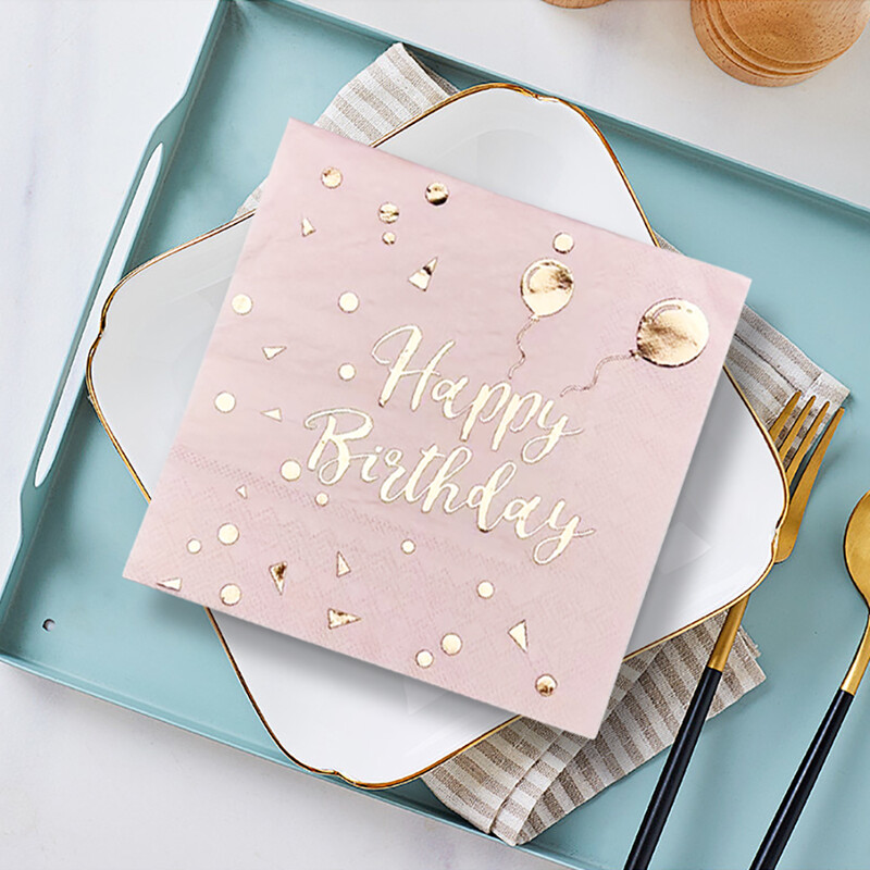 20 buc/lot șervețel roz moale, fără parfum, șervețele de masă pentru petrecere de ziua de naștere, hârtie pentru cafenea, cârpă pentru gură, tavă de luat masa pentru hotel, șervețele