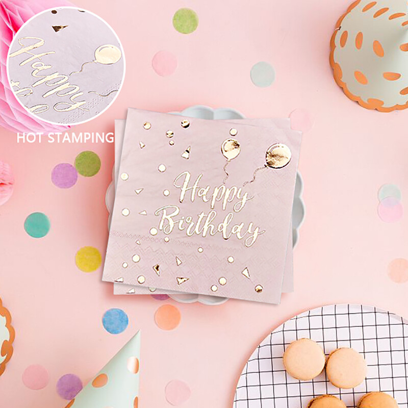 20 buc/lot șervețel roz moale, fără parfum, șervețele de masă pentru petrecere de ziua de naștere, hârtie pentru cafenea, cârpă pentru gură, tavă de luat masa pentru hotel, șervețele