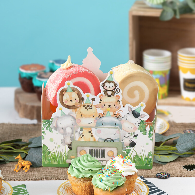 Ballīte Favor Papīra dāvanu maisiņi dzimšanas dienas svinībām bērniem Piederumi Dzīvnieki Dāvanu maisiņi Džungļu safari Zoo Dzīvnieku labvēlības konfekšu kastes