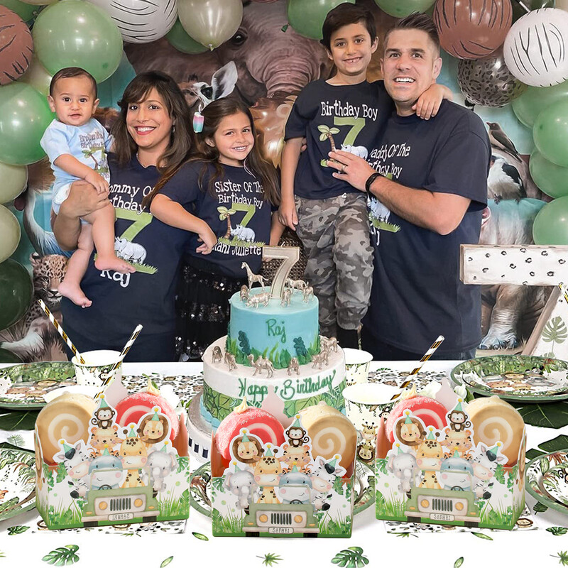 Ballīte Favor Papīra dāvanu maisiņi dzimšanas dienas svinībām bērniem Piederumi Dzīvnieki Dāvanu maisiņi Džungļu safari Zoo Dzīvnieku labvēlības konfekšu kastes