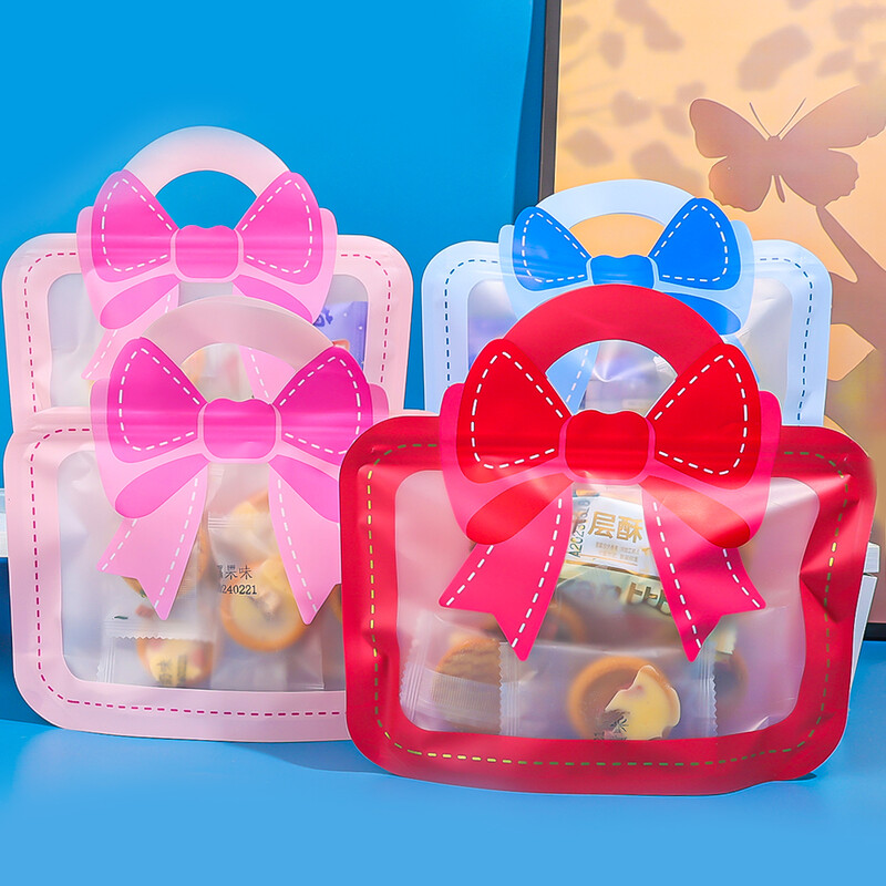 Jauki multfilmu aizzīmogoti maisiņi Pārnēsājami priekšgala konfektes uzkodu plastmasas iepakojuma maisiņš Pašbloķējošs rāvējslēdzējs dzimšanas dienas festivāla ballīte bērnu dāvanu soma