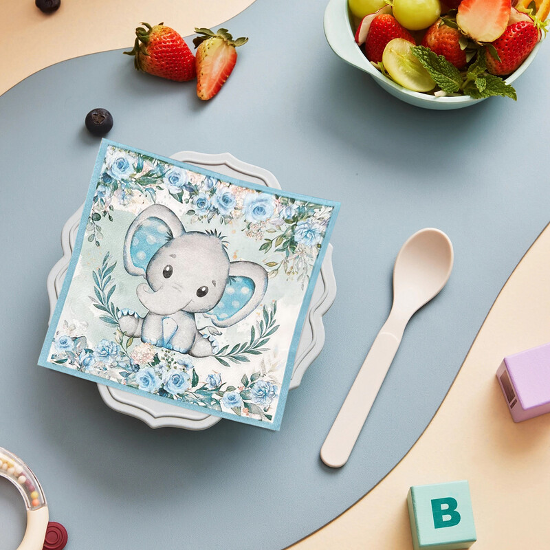 20 buc/lot șervețele cu elefant drăguț șervețele de hârtie imprimate cu desene animate, pentru petrecerea de nuntă, covorașe pentru masă de cafea, șervețel pentru decoupage din stofă