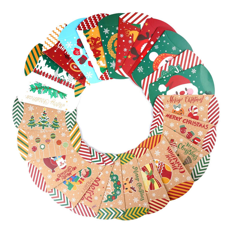 12 gab. Spilvena forma Kraftpapīra konfekšu kastīte ballītei labvēlīga dāvanu kastīte Ziemassvētku vecīša bērniem iepakojuma maisiņi Priecīgus Ziemassvētkus Navidad dekors