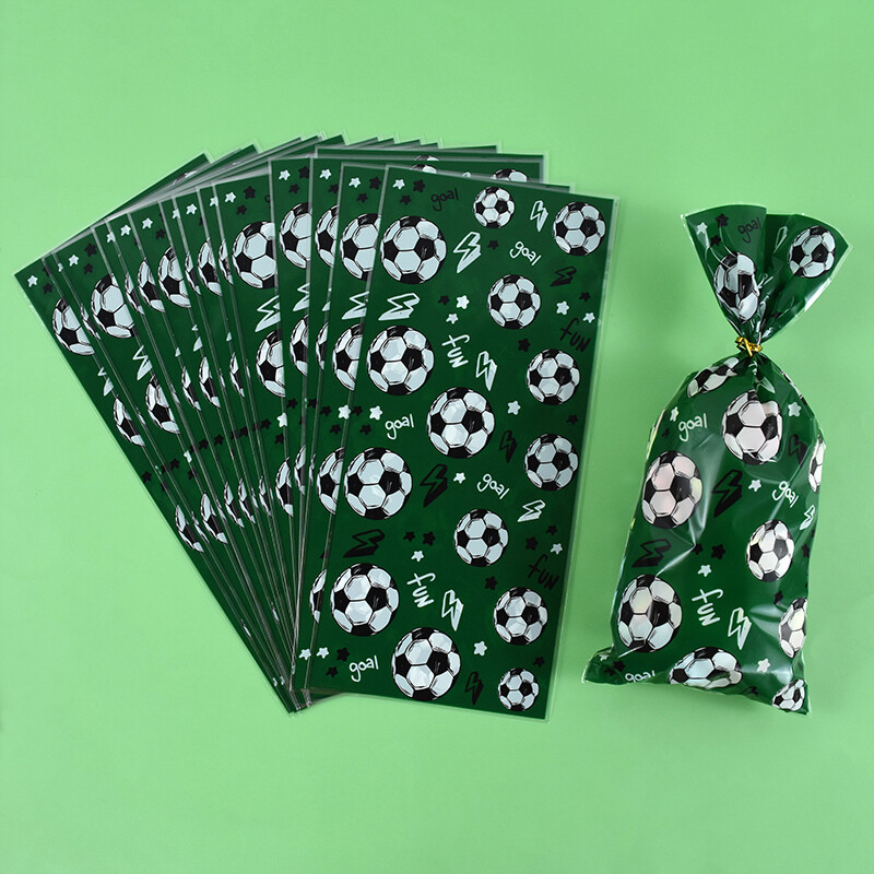 Futbola konfekšu dāvanu maisiņš ar savilkāmām saitēm, cepumu iepakojuma maisiņš bērniem, dzimšanas dienas ballīšu dekorēšanas piederumi, futbola tematiskā ballīte, 25/50 gab.