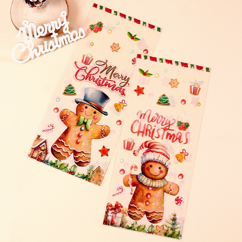 25/50 gab Ziemassvētku konfekšu maisiņi Piparkūku vīrs dāvanu maisiņš Ziemassvētku rotājumi 2024 Navidad Ziemassvētku dāvanas Cepumi Iepakošanas piederumi