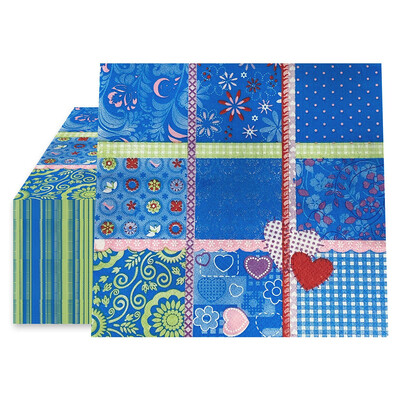 20 τεμ/συσκευασία 33x33cm καρό λουλούδι με στάμπα χαρτοπετσέτας μιας χρήσης Χαρτί Διακοσμητικό τραπεζοπετσέτα για δείπνο γάμου