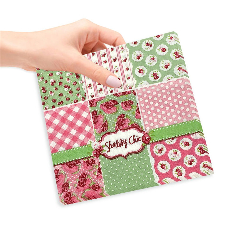 20 buc./pachet 33x33cm carouri cu flori imprimate de unică folosință șervețel de hârtie pentru petrecere de nuntă șervețel decorativ pentru cină