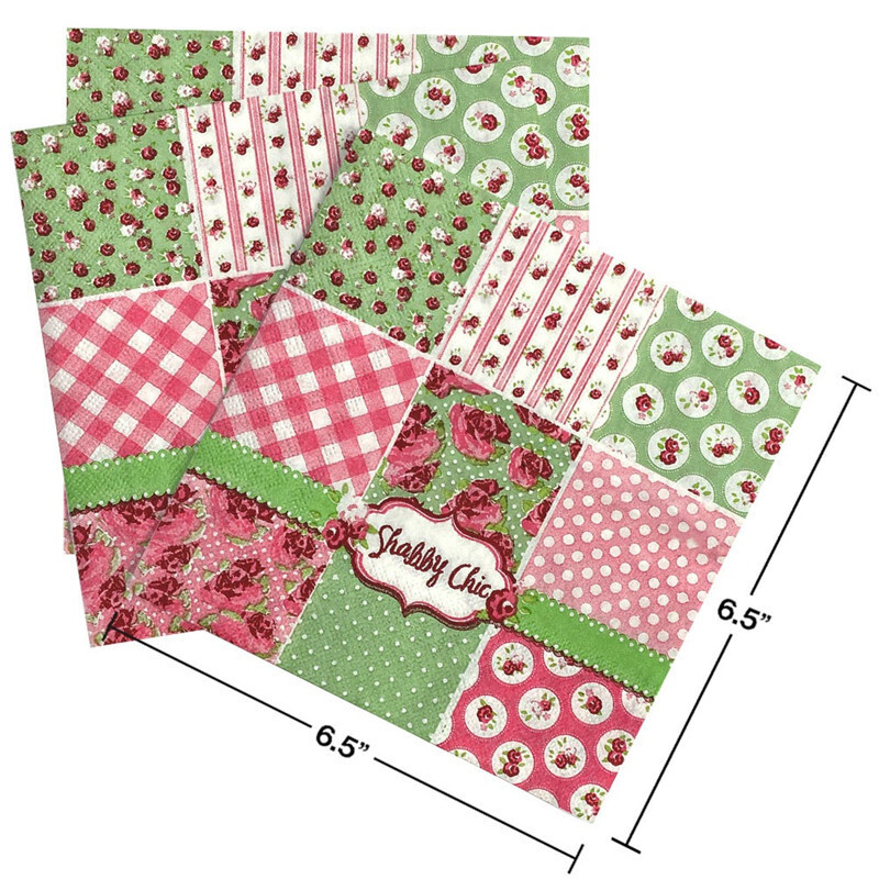 20 buc./pachet 33x33cm carouri cu flori imprimate de unică folosință șervețel de hârtie pentru petrecere de nuntă șervețel decorativ pentru cină