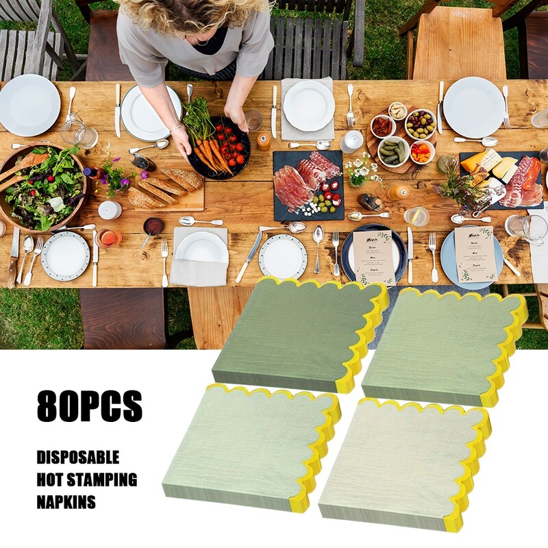 20/80 gab. Mīksta zaļa salvešu papīri galda smaržas bez mutes auduma salvetes Servilletas dekupāžas vintage Surtidas vairumtirdzniecība