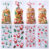 50 τεμ Merry Christmas Candy Bags Τσάντες δώρου με γραβάτες Χριστουγεννιάτικα μπισκότα μπισκότα Επιδόρπιο DIY 2025 Πρωτοχρονιάτικο Παιδικό Πάρτι Μπομπονιέρες