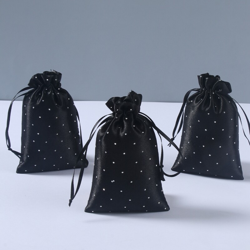 6gab 10*15cm satīna dāvanu maisiņi rozā aukliņu maisiņu dāvanu maisiņi Ziemassvētku dzimšanas dienai kāzu labvēlības somiņas Mazs juvelierizstrādājumu maisiņš