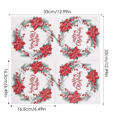Kalėdinės popierinės servetėlės stalo dekoras Kalėdų temos servetėlės Kalėdų dizaino popierinės servetėlės stalo reikmenys dekoro popierinės servetėlės, skirtos